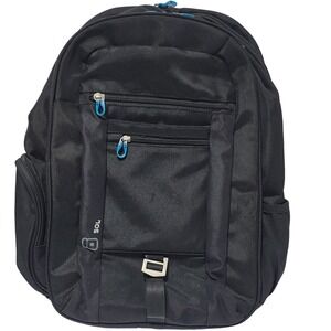 Sol Laptop Backpack Black Tech Travel Bag with Trolley Sleeve